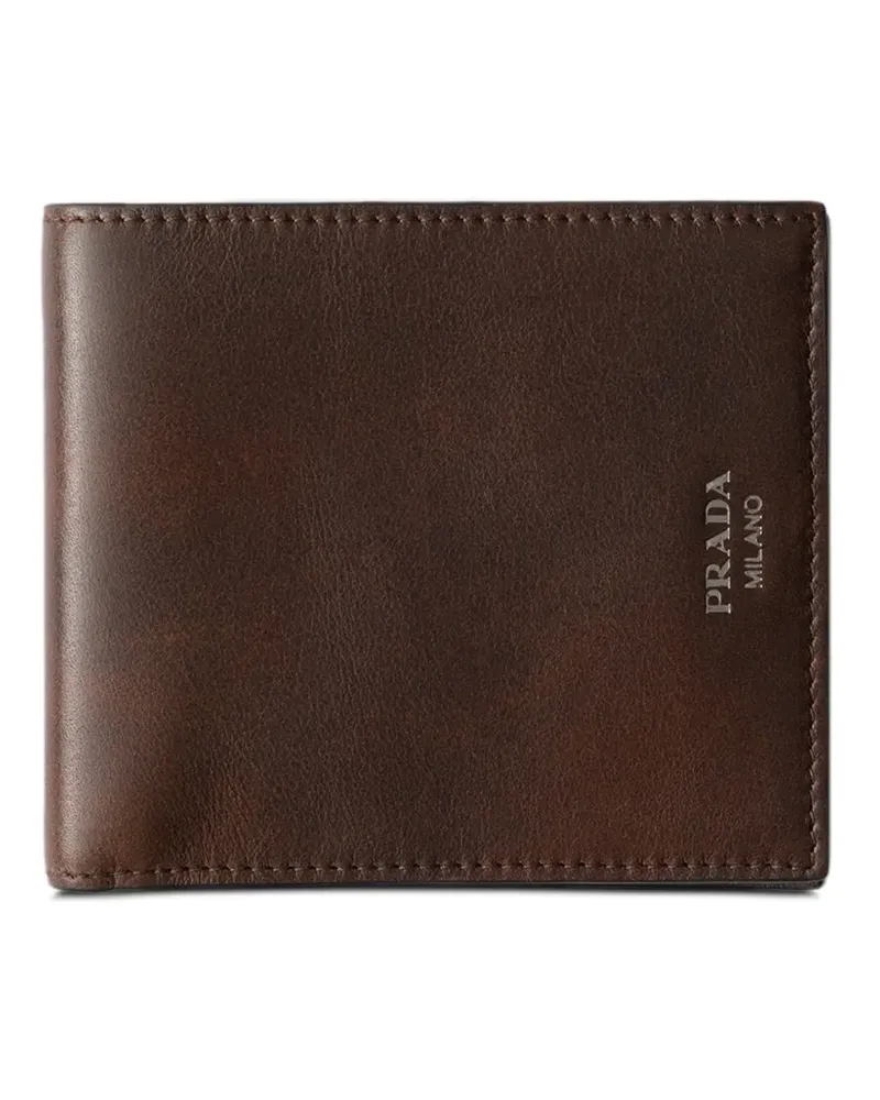 Prada antiqued leather wallet - Braun Braun