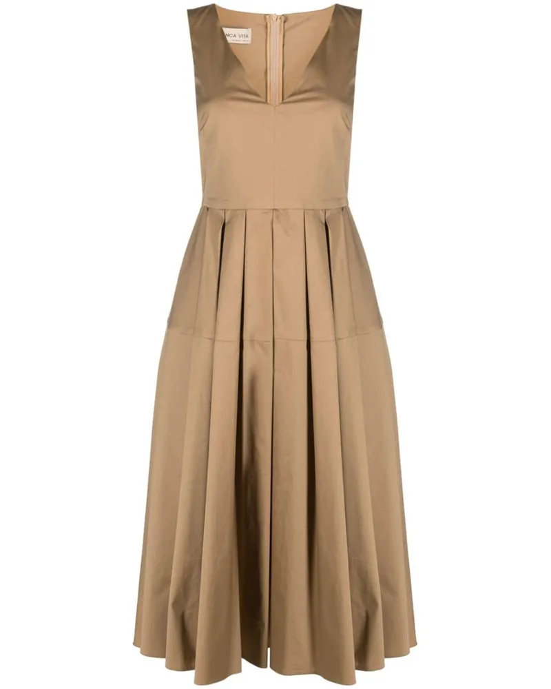 Blanca Trägerkleid mit V-Ausschnitt - Nude Nude