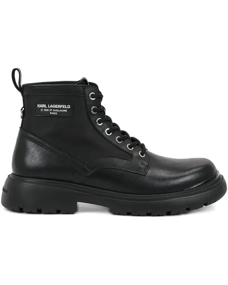 Karl Lagerfeld Schnürstiefel mit Plateausohle - Schwarz Schwarz