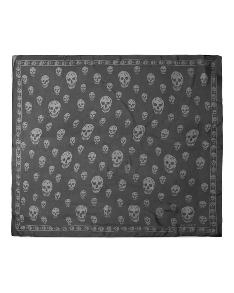 Alexander McQueen skull-print silk scarf - Schwarz Schwarz