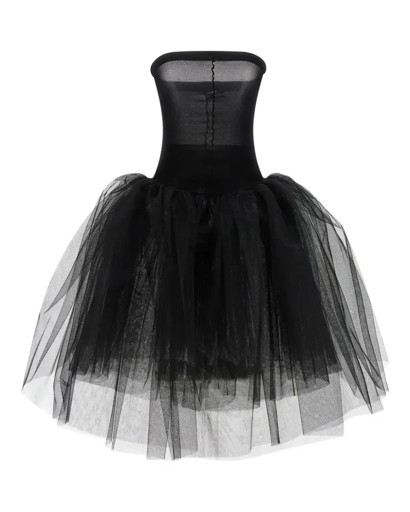 Junya Watanabe asymmetrical tulle dress - Schwarz Schwarz