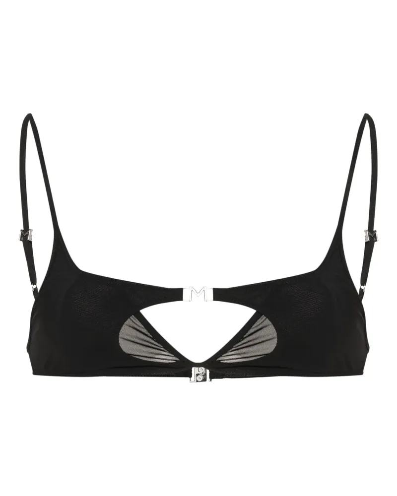 Thierry Mugler Bikinioberteil mit Logo-Schild - Schwarz Schwarz