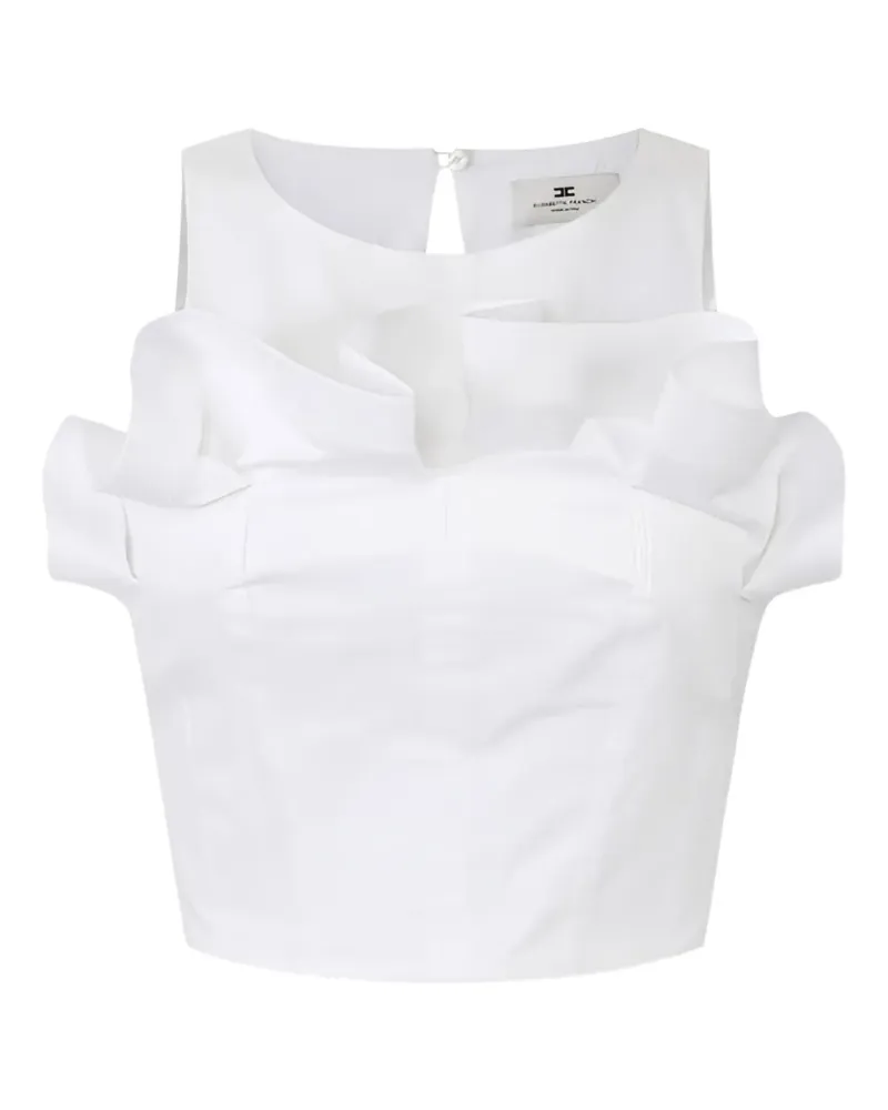 Elisabetta Franchi flounce crew neck top - Weiß Weiß
