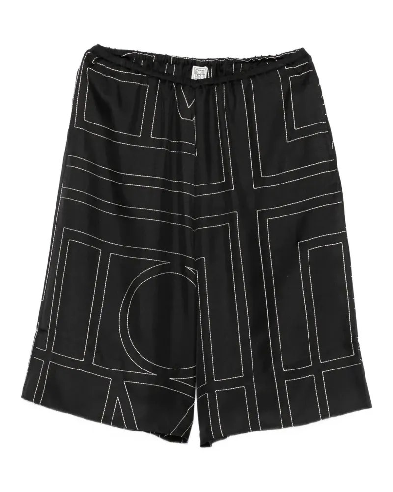 Totême Shorts mit Monogramm-Print - Schwarz Schwarz