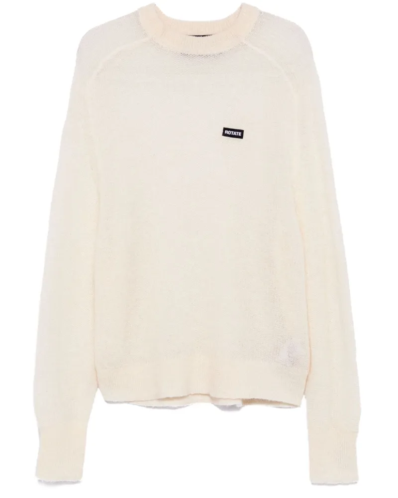 ROTATE Birger Christensen Pullover mit Logo-Patch - Weiß Weiß