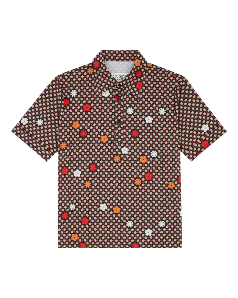 Maison Margiela Hemd mit Blumen-Print - Schwarz Schwarz