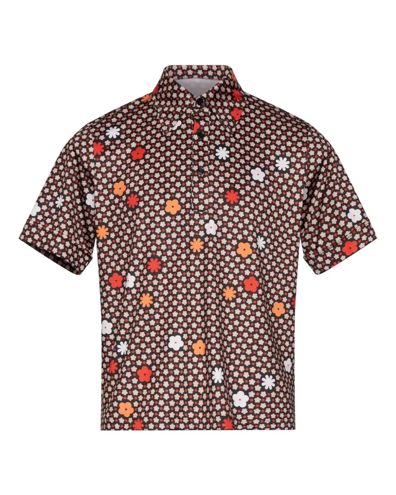 Maison Margiela Hemd mit Blumen-Print - Schwarz Schwarz