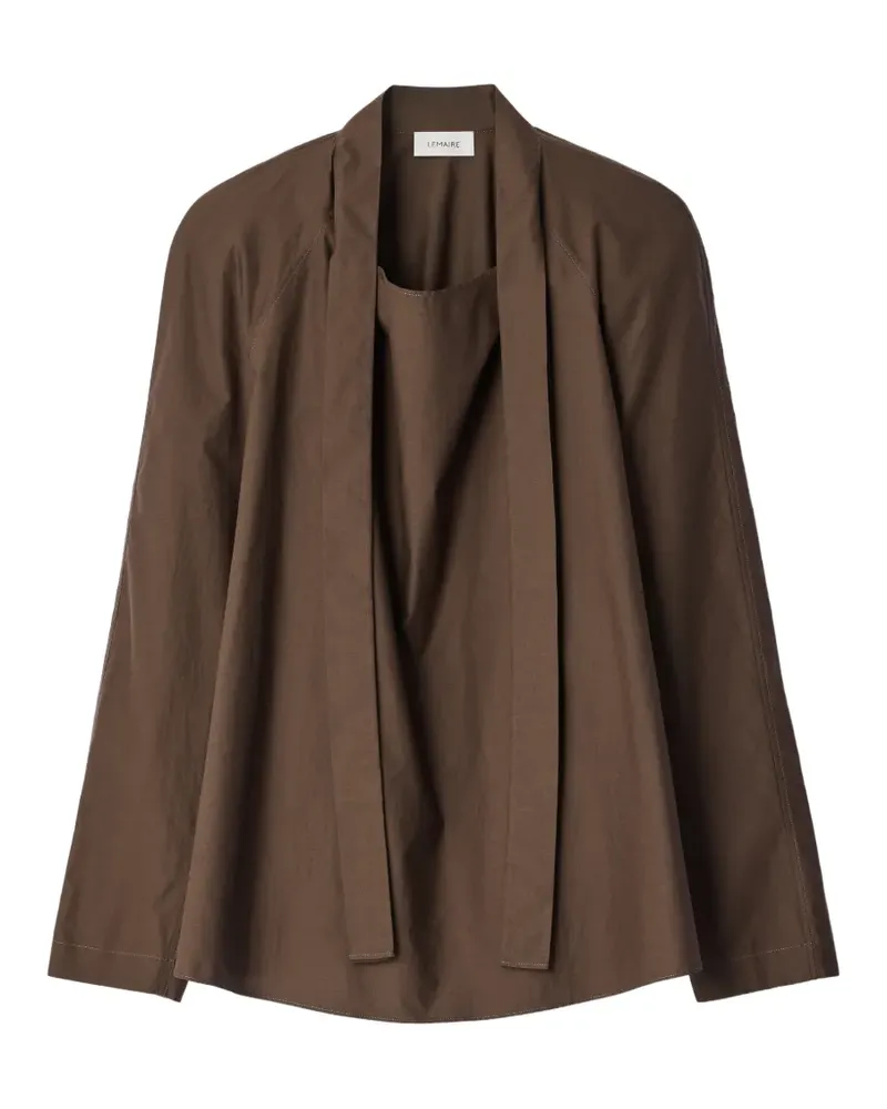 Christophe Lemaire Ascot Bluse aus gewaschener Baumwollseide - Braun Braun