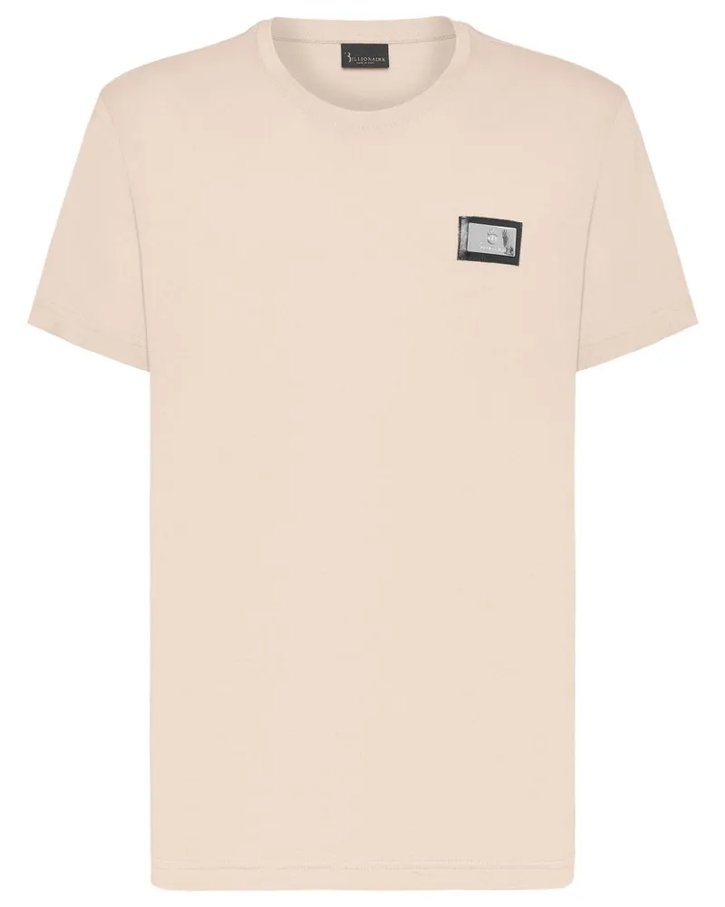 Billionaire T-Shirt mit Logo-Schild Nude