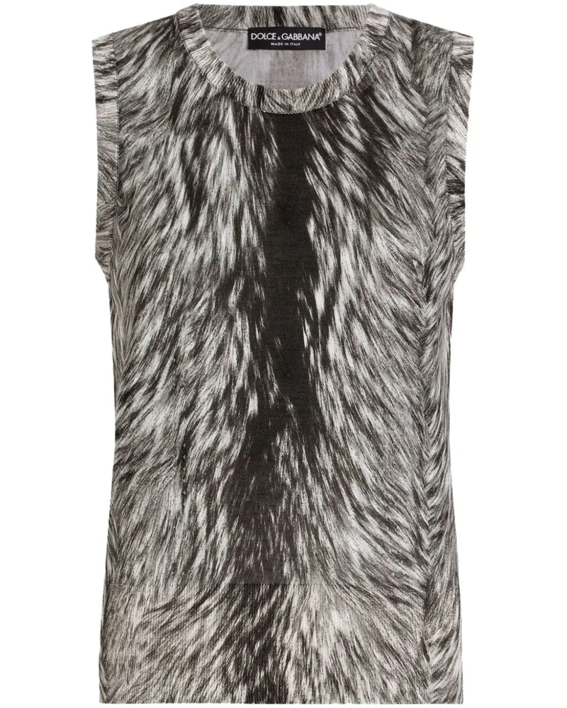 Dolce & Gabbana Tanktop mit Pelz-Print - Grau Grau