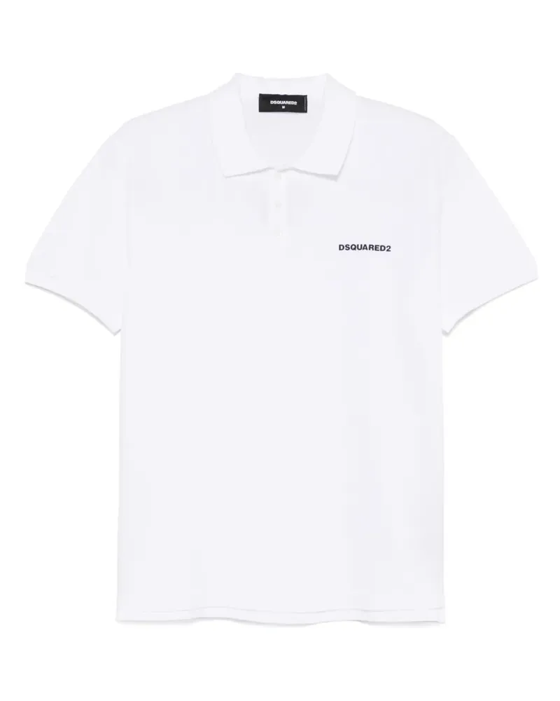 Dsquared2 Poloshirt mit Logo-Stickerei - Weiß Weiß