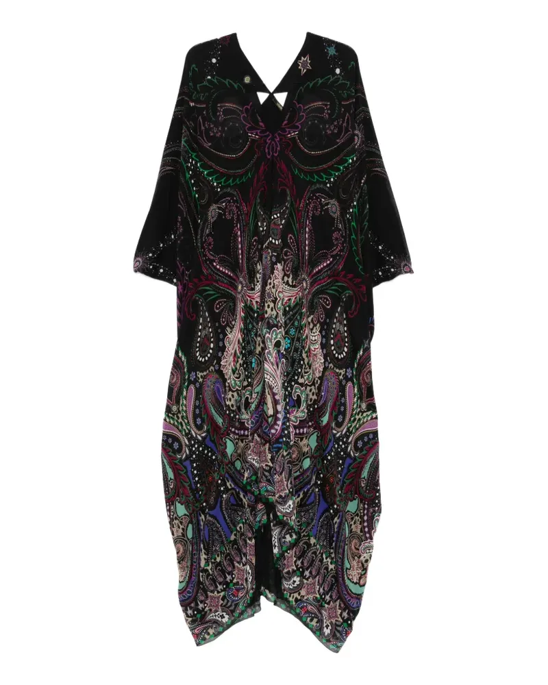 Roberto Cavalli paisley-print silk kaftan - Schwarz Schwarz