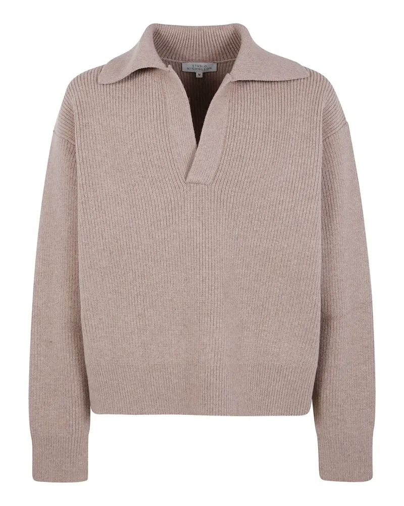 Studio Nicholson Nash Pullover mit Kragen - Nude Nude