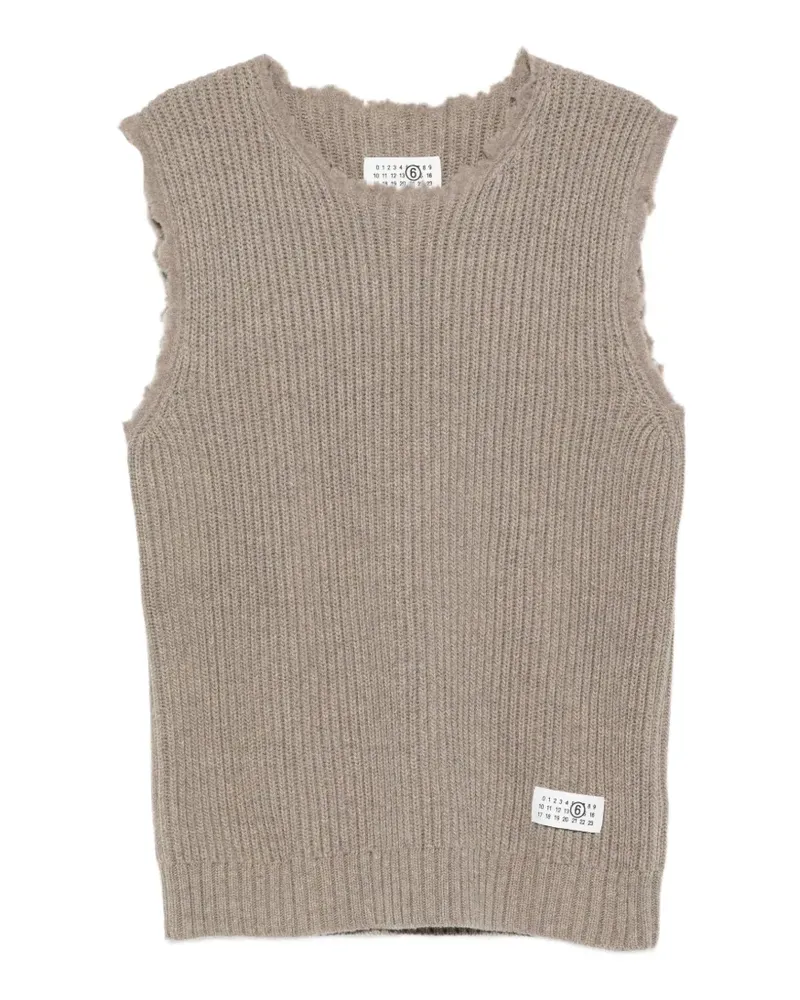 Maison Margiela distressed ribbed-knit vest - Nude Nude