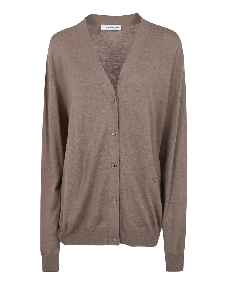 FRANKIE Shop Zina button-down V-neck cardigan - Braun Braun