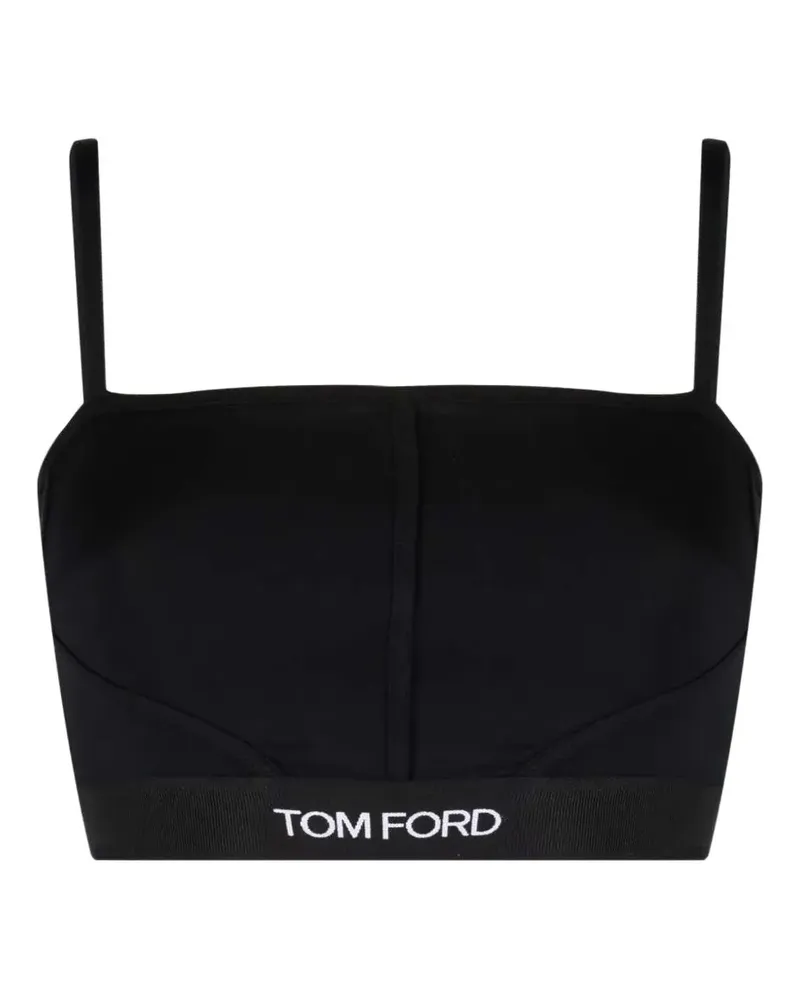 Tom Ford logo-band square-neck bra - Schwarz Schwarz