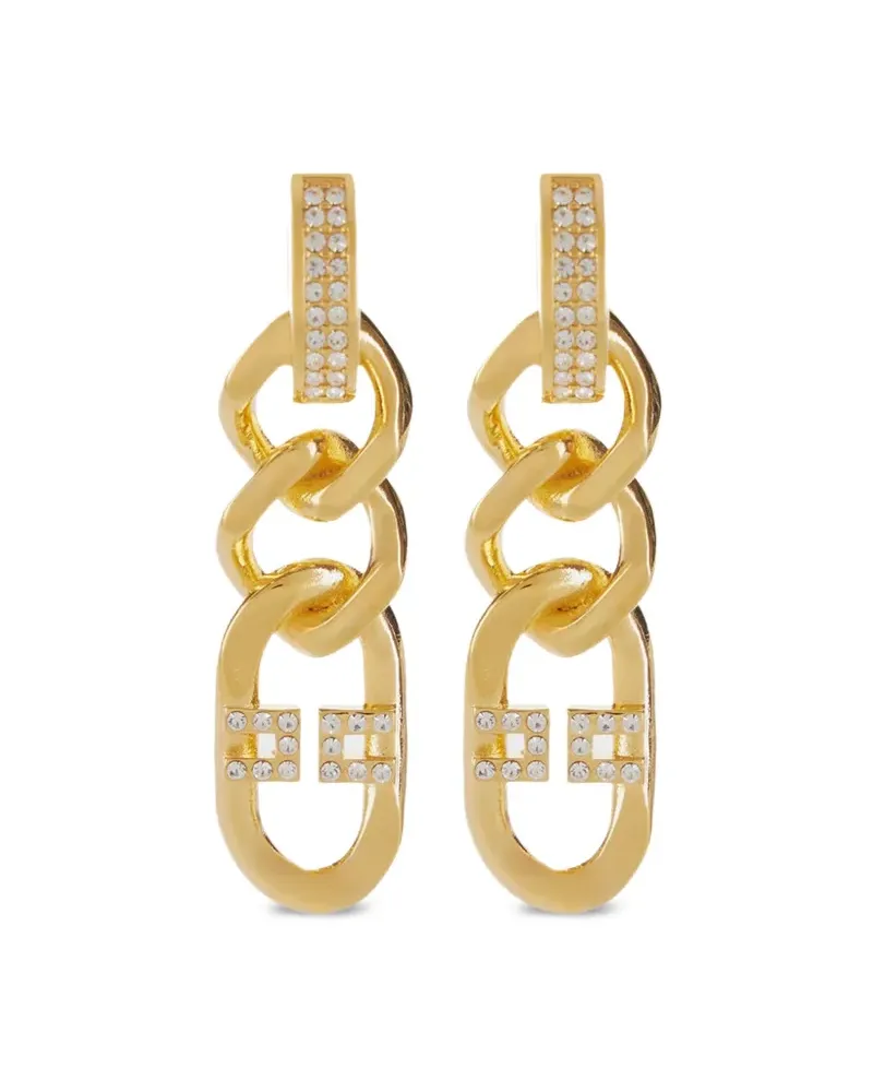 Elisabetta Franchi Ohrringe mit Kristallverzierungen - Gold Gold