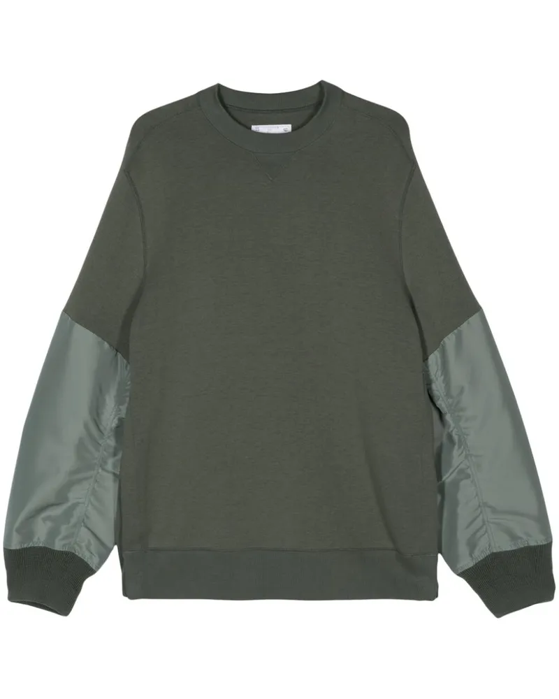 Sacai Sweatshirt aus Twill Grün