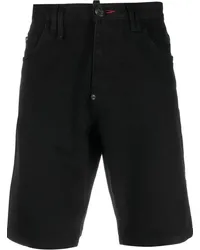 Philipp Plein Halbhohe Jeans-Shorts Schwarz