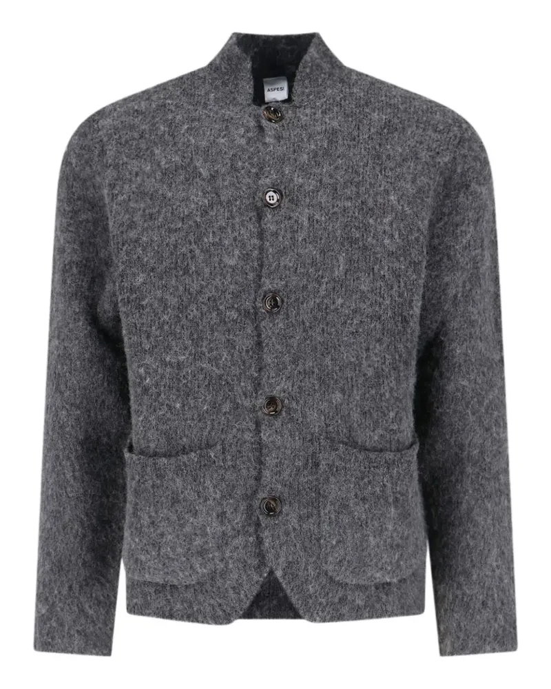 ASPESI Geknöpfter Cardigan mit aufgesetzten Taschen - Grau Grau