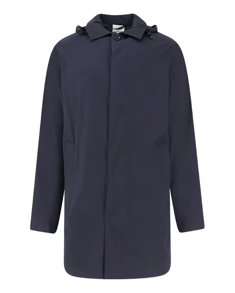 ASPESI removable-hood waterproof coat - Blau Blau