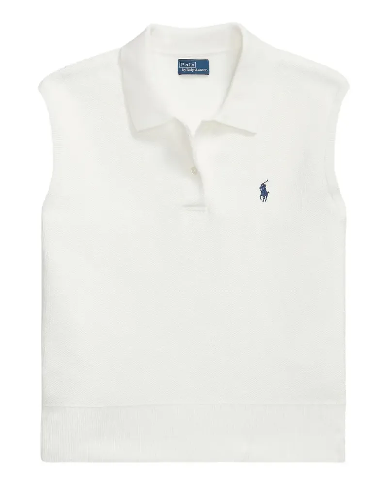 Ralph Lauren Ärmelloses Hemd mit Logo-Stickerei - Weiß Weiß
