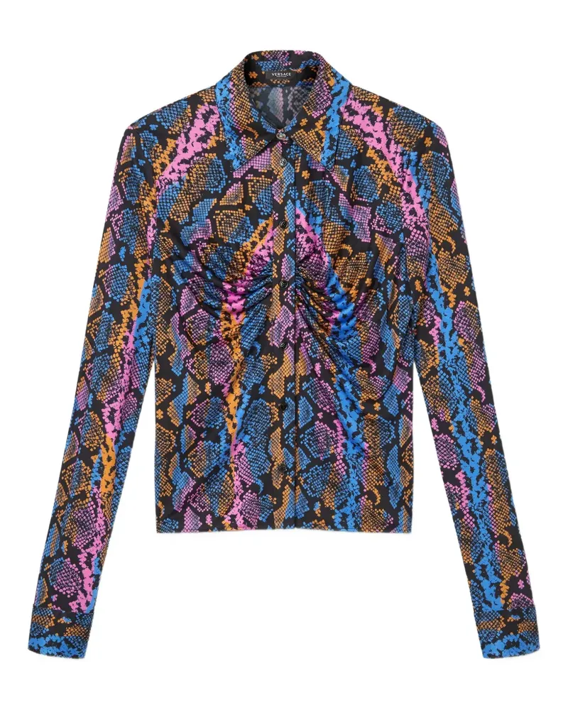 Versace Hemd mit Python-Print - Schwarz Schwarz