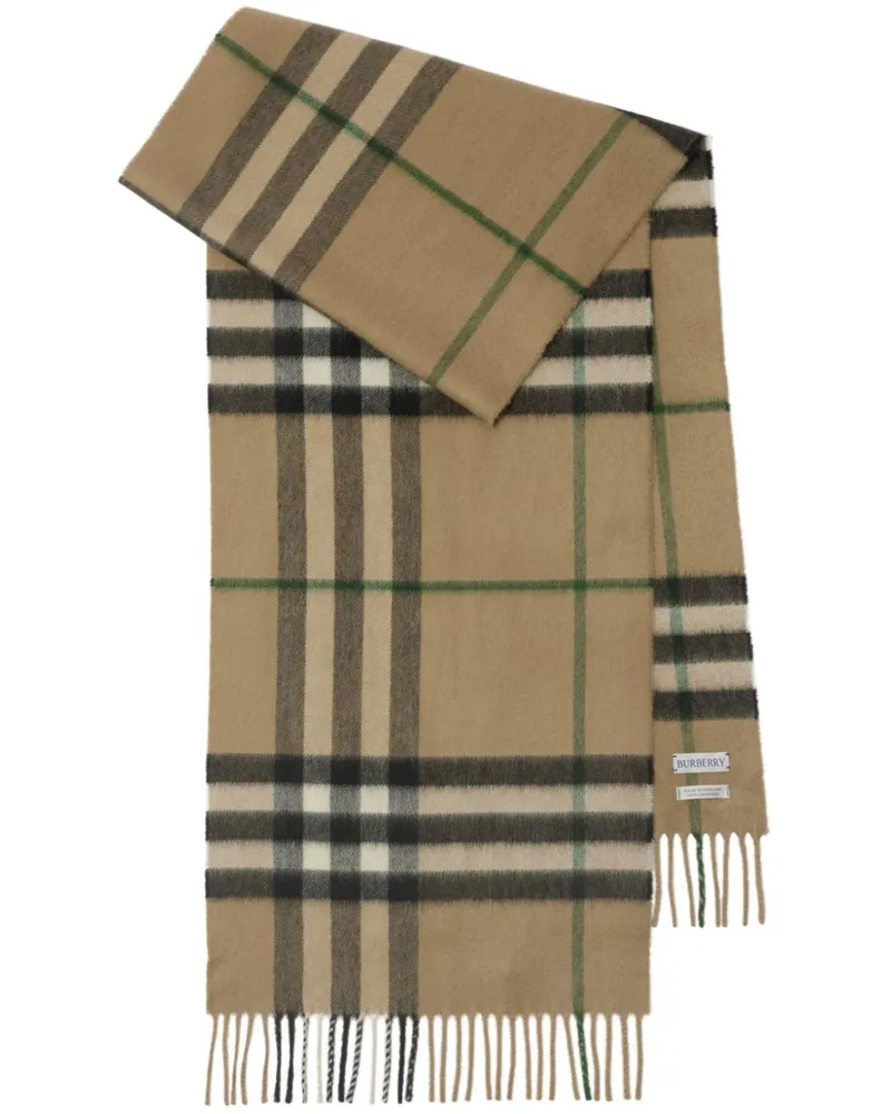 Burberry Karierter Kaschmirschal - Nude Nude