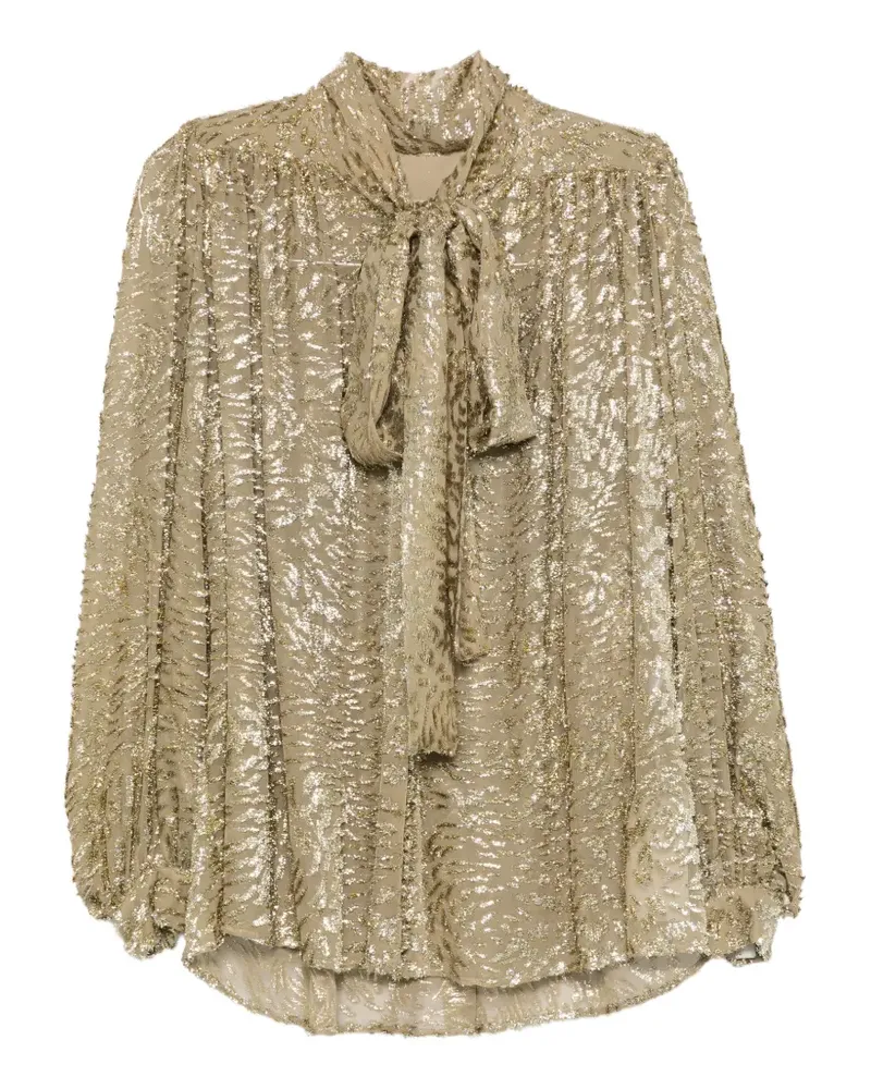 Elie Saab Bluse im Metallic-Look - Grün Grün