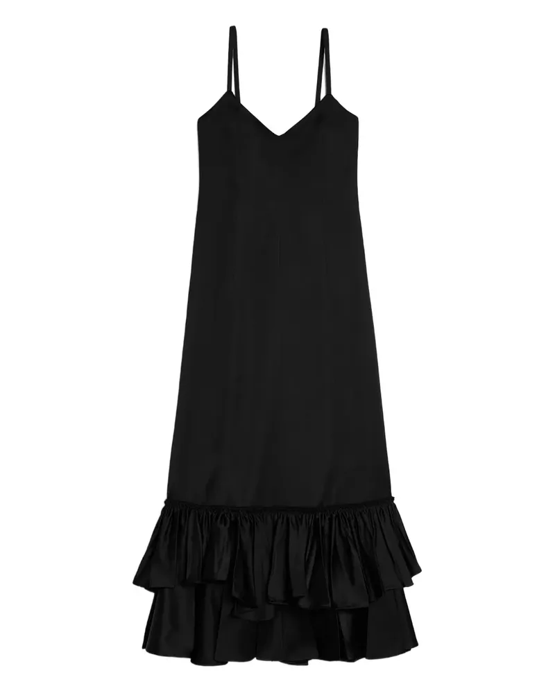 Jil Sander Kleid mit Rüschen - Schwarz Schwarz