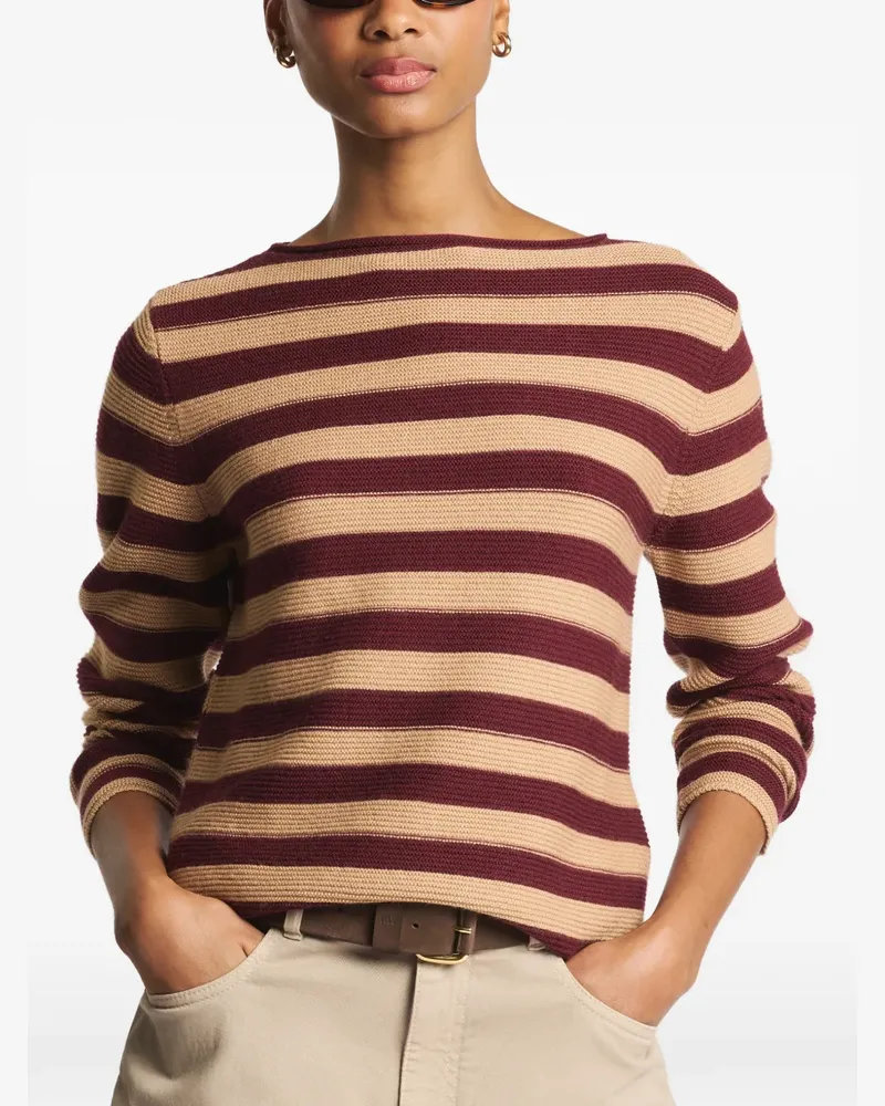 Fay striped boat-neck sweater - Nude Nude