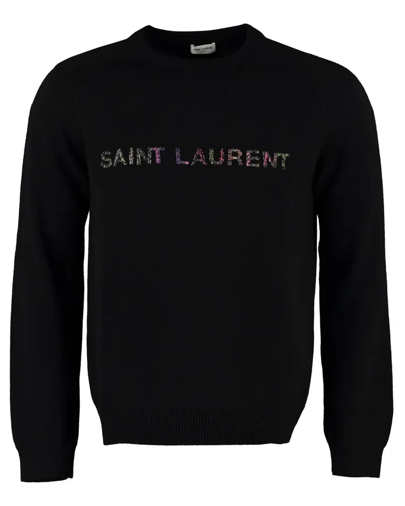 Saint Laurent Pullover mit Logo-Stickerei - Schwarz Schwarz