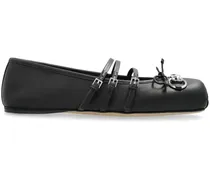 Ballerinas mit Horsebit-Detail - Schwarz