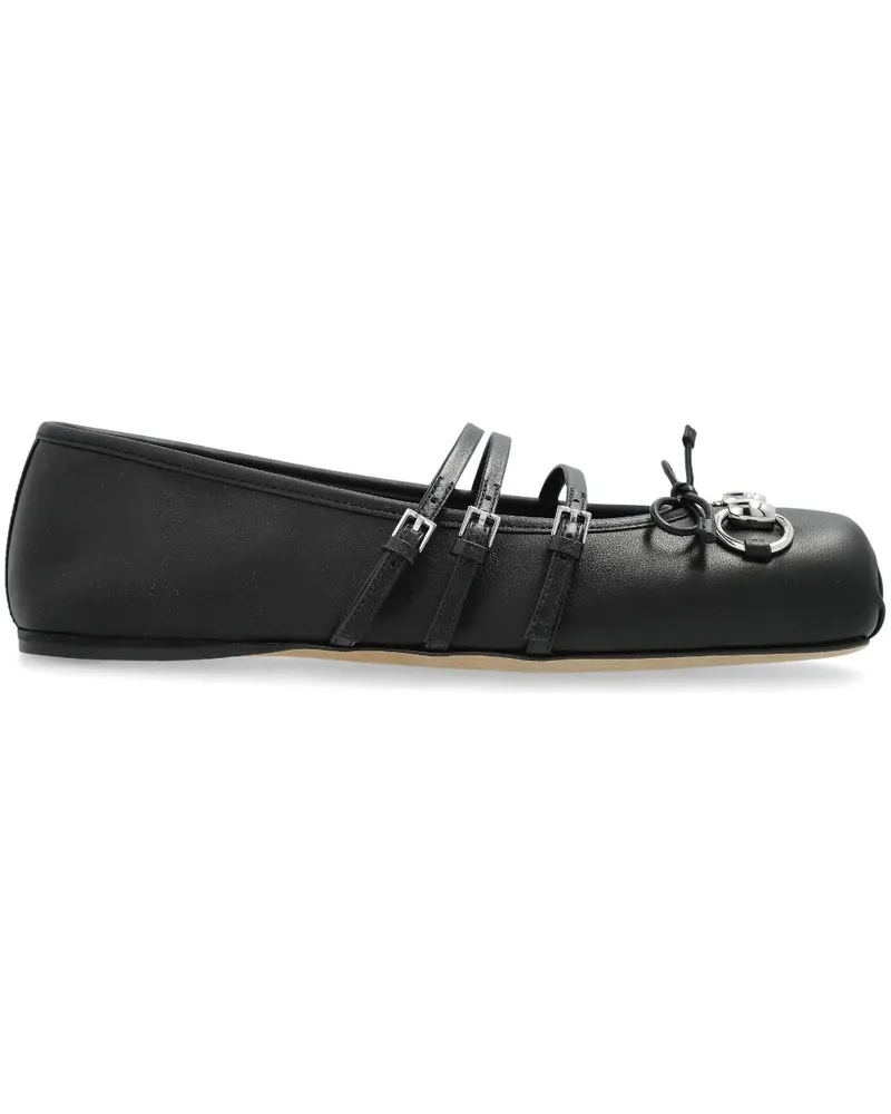 Gucci Ballerinas mit Horsebit-Detail - Schwarz Schwarz