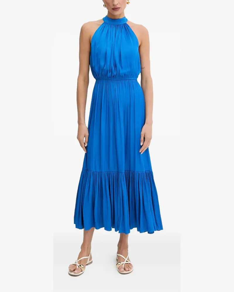 Morgan halter-neck ruffled midi dress - Blau Blau