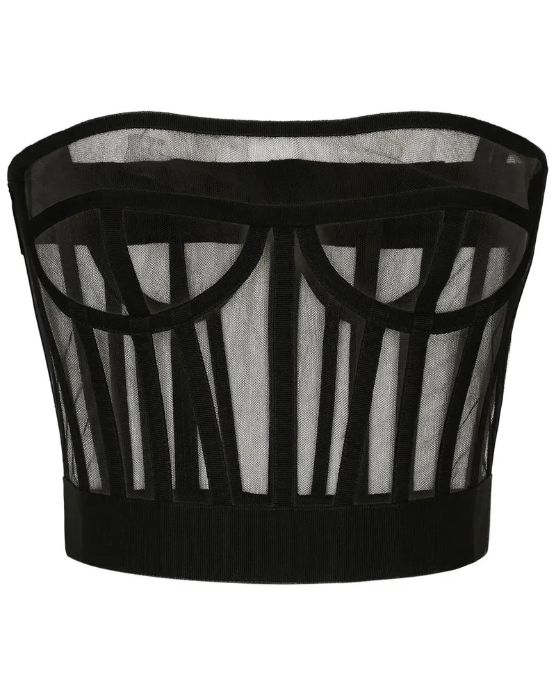 Dolce & Gabbana Cropped-Top mit Corsage - Schwarz Schwarz
