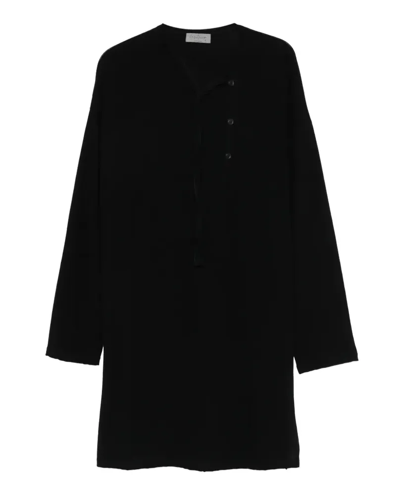 Yohji Yamamoto half-button long-sleeved T-shirt - Schwarz Schwarz
