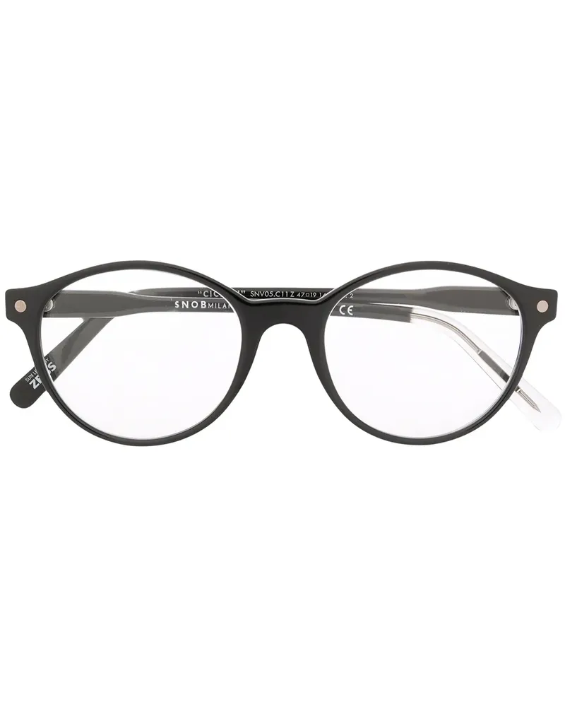 SNOB Milano Runde 'Cicinin' Brille - Schwarz Schwarz