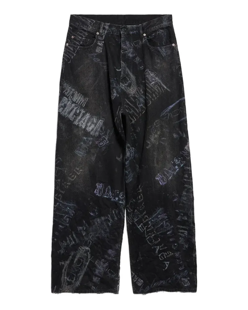 Balenciaga print cotton trousers - Schwarz Schwarz