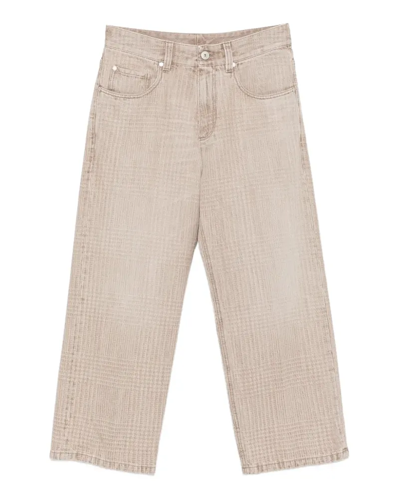 Brunello Cucinelli Karierte Prince of Wales Jeans - Nude Nude