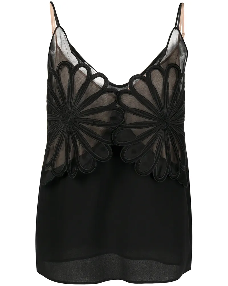 Stella McCartney Top aus Seide - Schwarz Schwarz