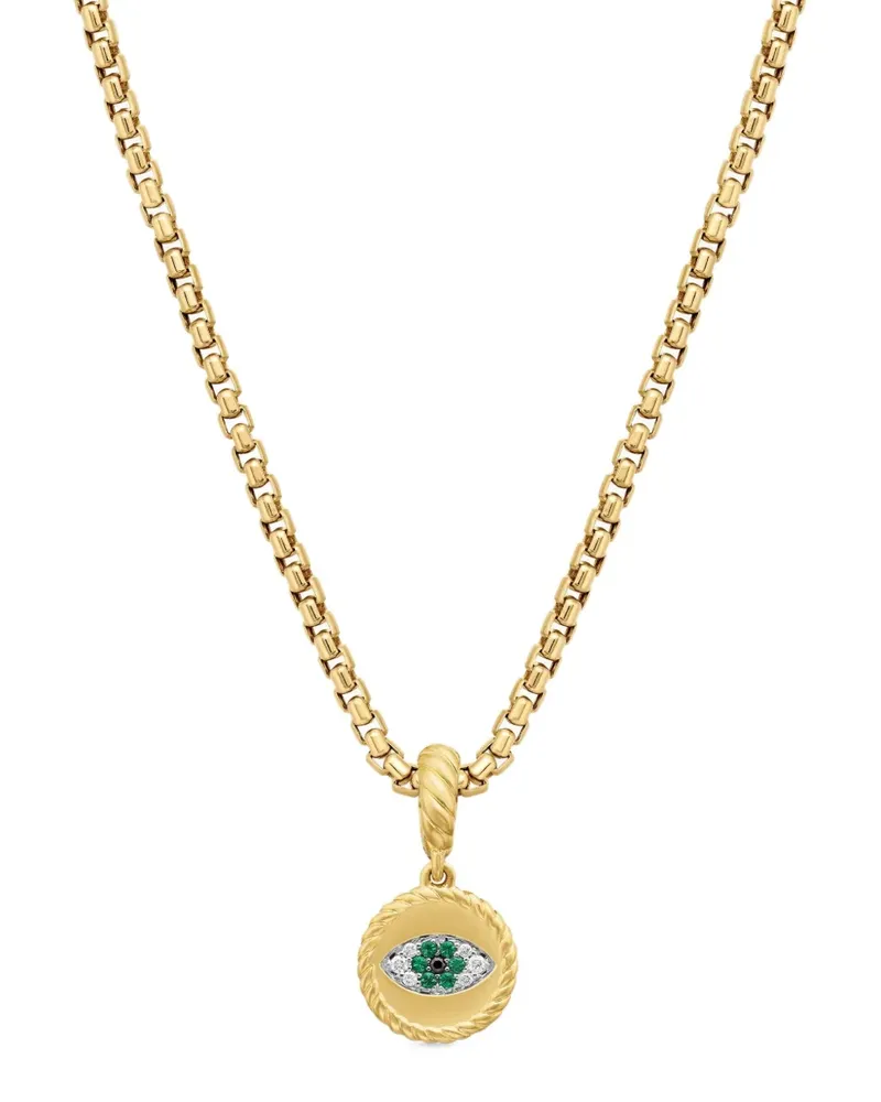 David Yurman 18kt Evil Eye Gelbgoldanhänger mit Smaragd und Diamanten (18,8mm Gold