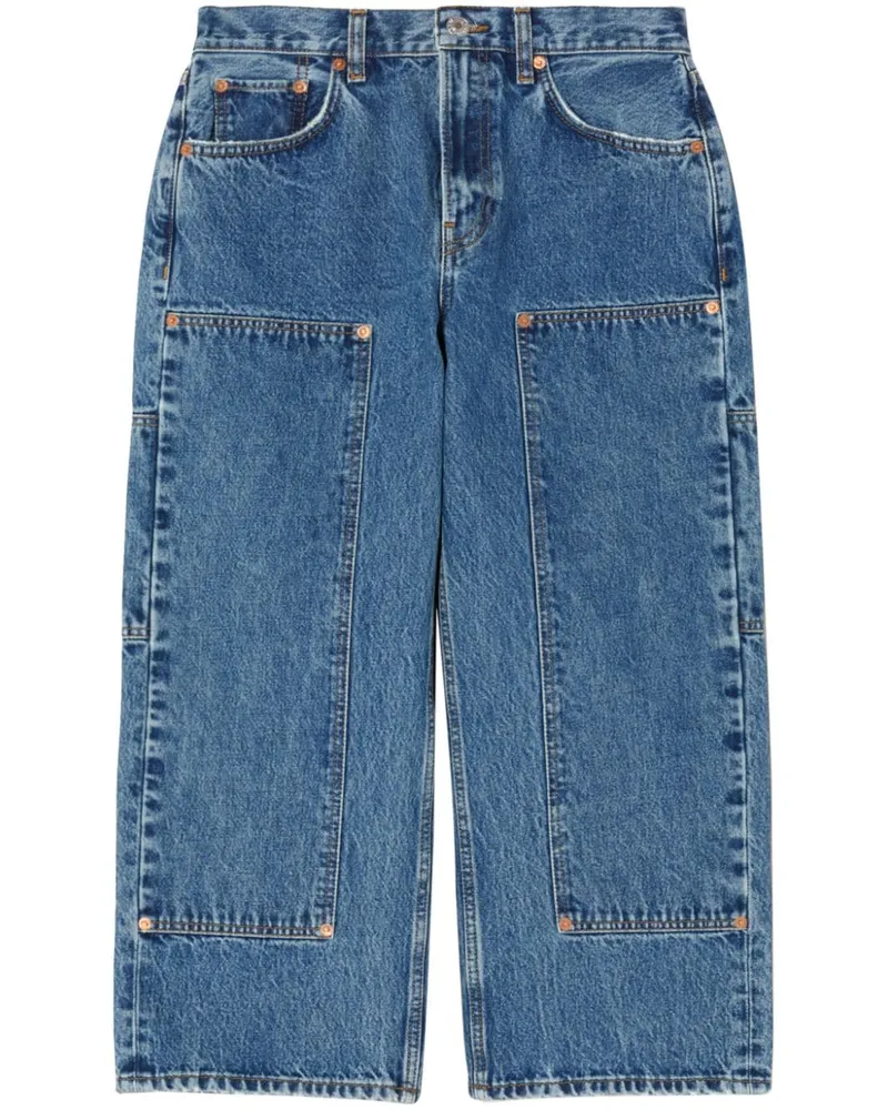 RE/DONE Halbhohe The Shortie Cropped-Jeans Blau