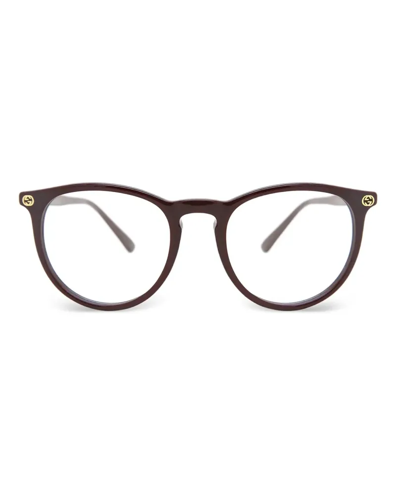 Gucci Brille mit rundem Gestell - Rot Rot