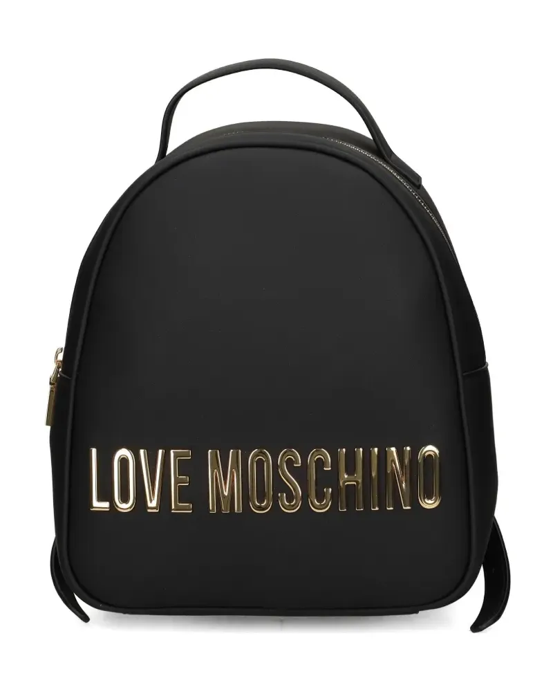 Moschino Rucksack mit Logo-Schild - Schwarz Schwarz