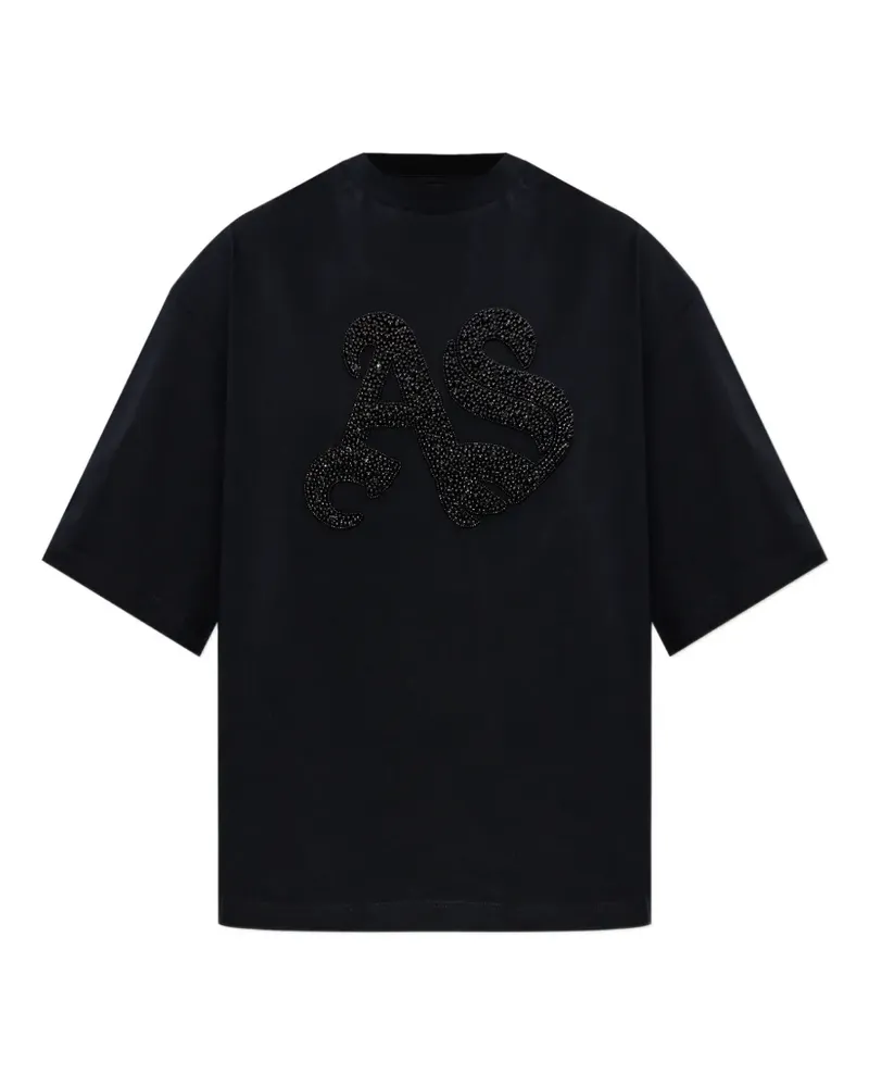 AllSaints Icon Amelie T-Shirt mit Perlen - Schwarz Schwarz
