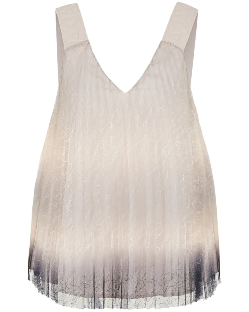 Armani Exchange Plisseebluse aus Spitze mit Farbverlauf - Nude Nude