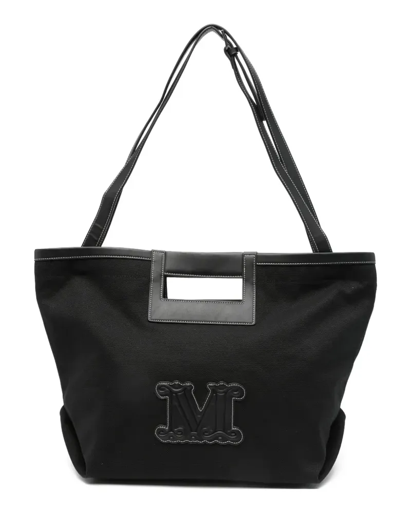 Max Mara logo-applique shoulder bag - Schwarz Schwarz