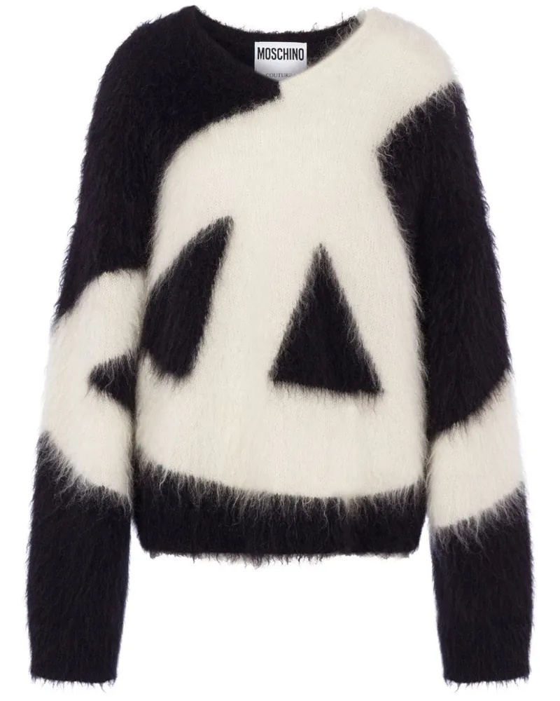 Moschino Pullover aus gebürstetem Mohär-Wollgemisch - Schwarz Schwarz