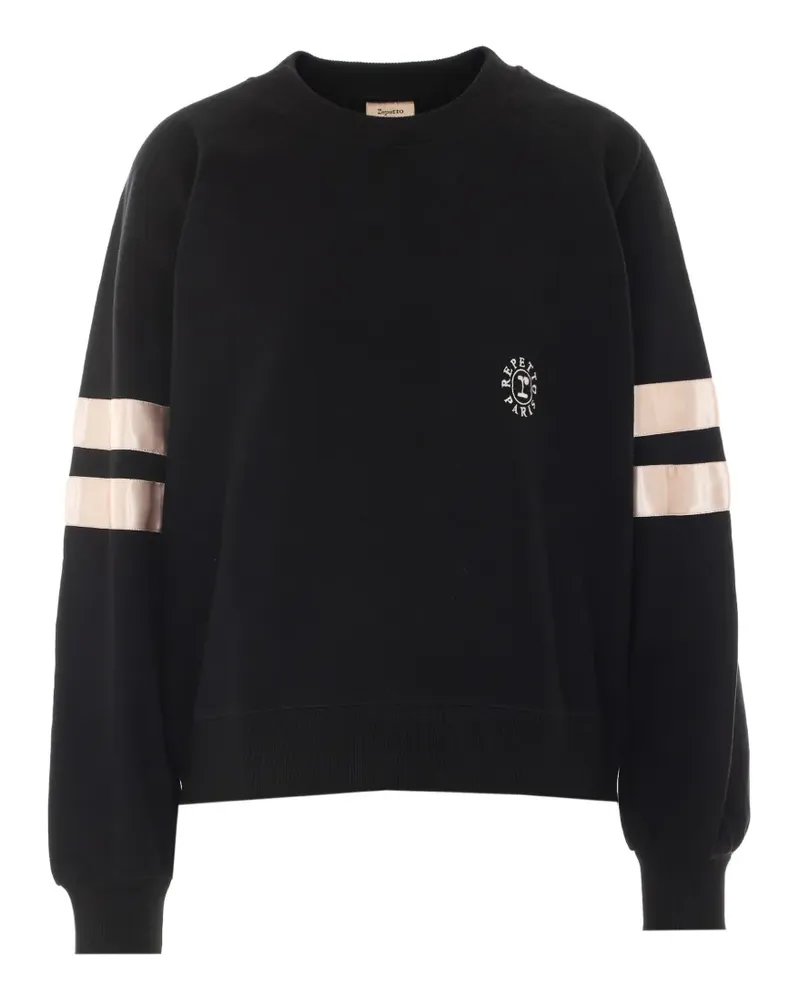 Repetto logo-embroidered stripe-detail sweatshirt - Schwarz Schwarz